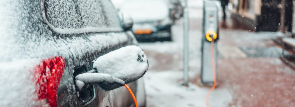 electric car in winter